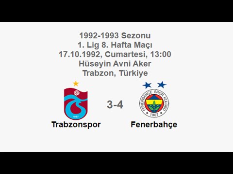 Trabzonspor 3-4 Fenerbahçe [HD] 17.10.1992 - 1992-1993 Turkish 1st League Matchday 8 (Ver. 4)
