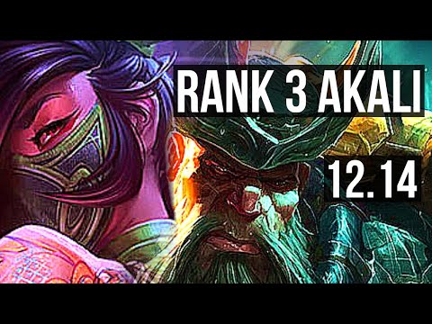 AKALI vs GP (TOP) | Rank 3 Akali, Rank 7, 6 solo kills, 13/3/6, Dominating | NA Challenger | 12.14