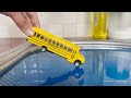 Tiny Bus Cars Driven By Hand Into The Water Diecast Models