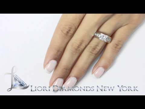 ER-0167 - 2.38 Carat G-VS2 Certified Princess Cut Diamond Engagement Ring 14k White Gold