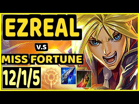 INNAXE (EZREAL) vs MISS FORTUNE - QUADRAKILL 12/1/5 KDA BOTTOM ADC CHALLENGER GAMEPLAY - EUW