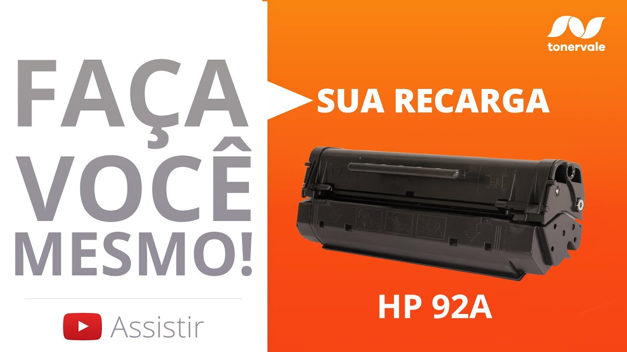 Recarga Toner HP C4092A 92A - HP LaserJet 1100 1100A 1100AXI - Vídeo Aula Toner Vale