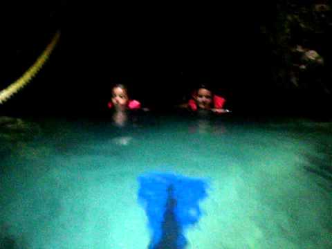 Xcaret underground river swimming 3