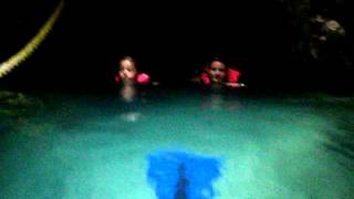 Xcaret underground river swimming 3