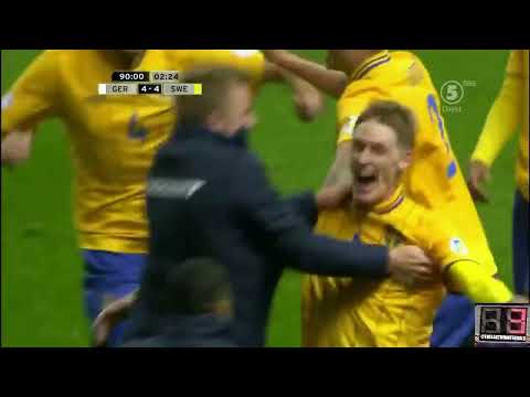LATE GOAL of Rasmus Elm (Sweden) v Germany at 90+2／ 2014 World Cup UEFA Qualifiers GS MD16