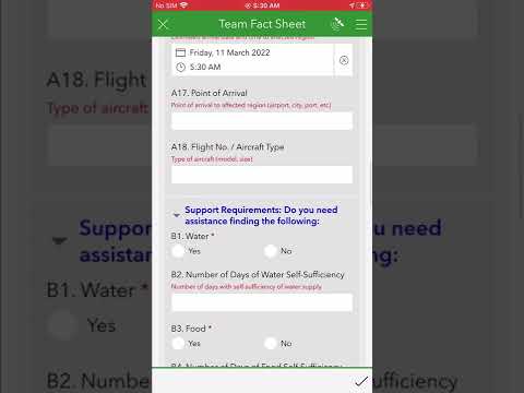 2. Submit Team Fact Sheet and Demob Form using Survey123 on SMART device v2