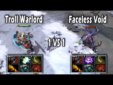 Troll Warlord vs Faceless Void | Same Build  | 1 vs 1 Battle | Who win?