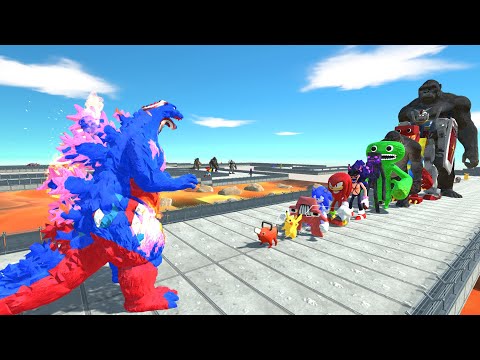 Godzilla Burning America vs King Kong LAVA DEATH RUN - Animal Revolt Battle Simulator