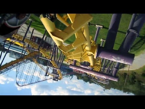 Batwing front seat on-ride HD POV Six Flags America