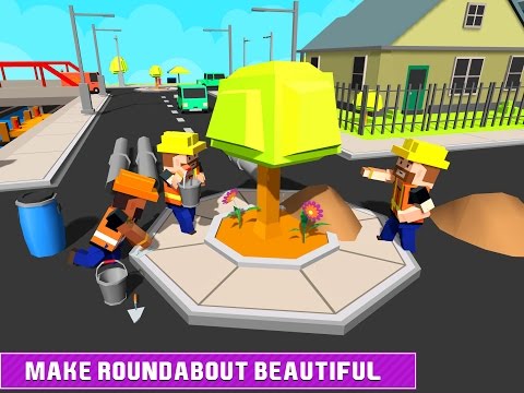 Blocky Highway Road Building Video
