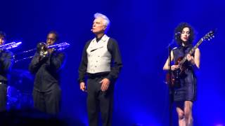 David Byrne and St Vincent performing "Outside of Space and Time" at The Tower Theater in Philly