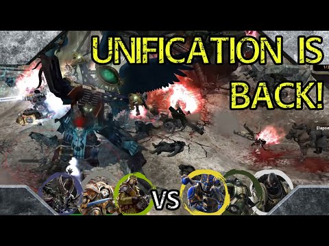 Dawn of War DE Unification: 3 vs 3 Thousand Sons, Dark Angels, Black Templars vs DKOK, IDH, DE