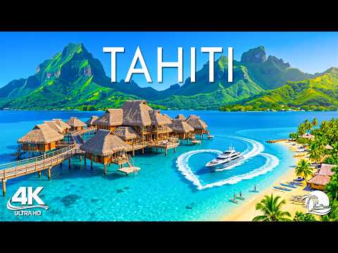 [4K] Tahiti 🇵🇫 Black Sand Beaches, Tropical Waterfalls & Pacific Coastline