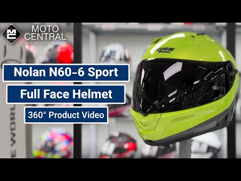 Nolan N60-6 Sport Vern Speciale Fluo Yellow Full Face Helmet | 360 Helmet View | Moto Central UK