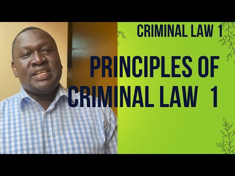 Criminal law 1. Principles of criminal law.
