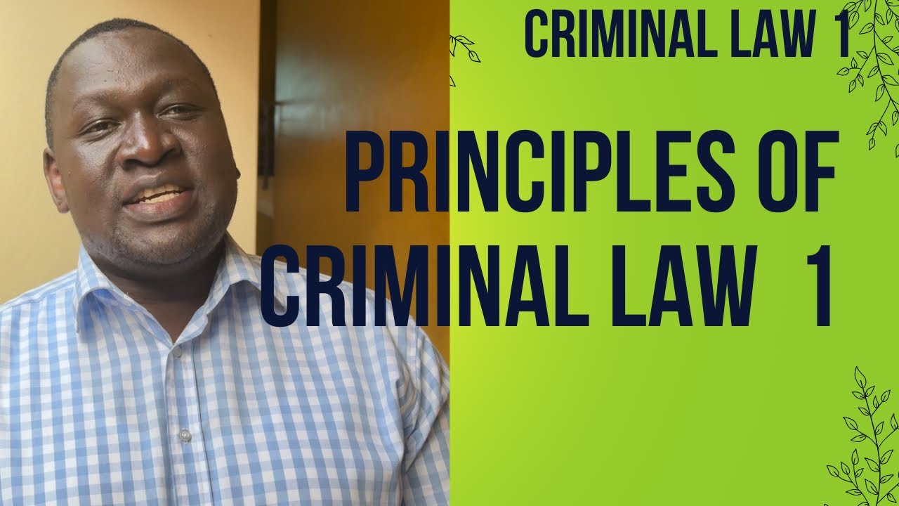 Criminal law 1. Principles of criminal law.