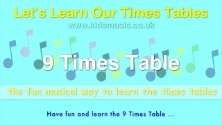 Kidzone - Let's Learn Our Times Tables - 9 Times Table