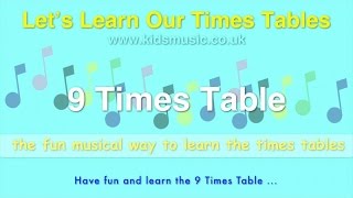 Kidzone - Let&#39;s Learn Our Times Tables - 9 Times Table