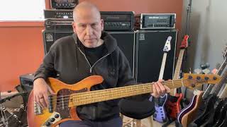 Video thumbnail for Warrior Bella 62 5-String bass (2015) Sunburst with Glockenklang 3 band preamp by Dave On Bass