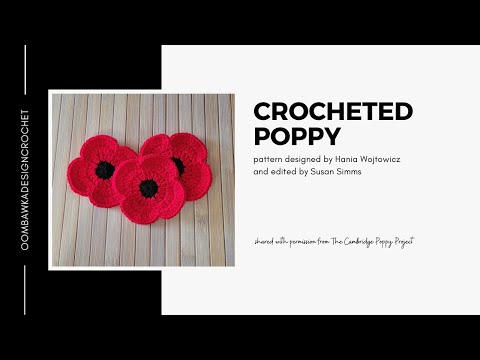 Crocheted Poppy for the Cambridge Poppy Project