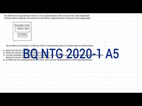 NTG Industriemeister Metall 2020-1 Aufgabe 5 - Drehstromzähler, Leistung Ofen, Reihen & Parallel