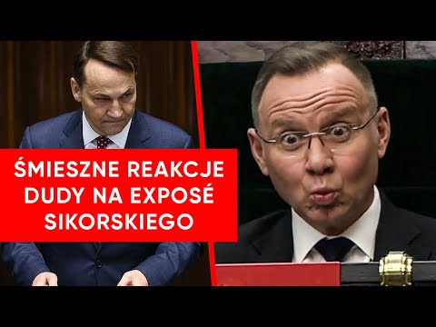 Wymowne reakcje Dudy w trakcie exposé Sikorskiego