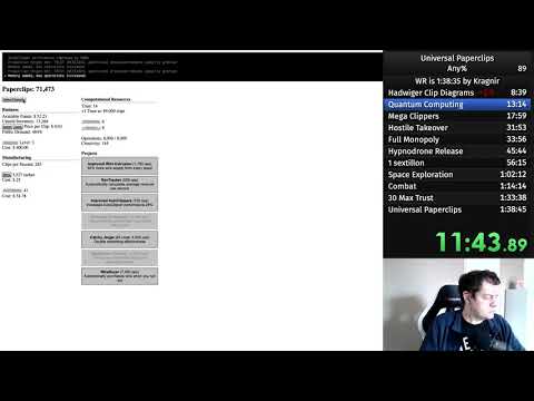 [Former WR] Universal Paperclips speedrun - 1:38:22