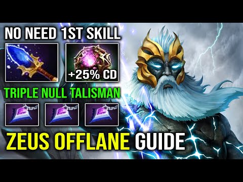 How to Offlane Zeus Like a Pro No 1st Skill with Triple Null Talisman Crazy Magic 11K MMR Dota 2