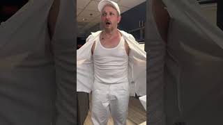 Before and after playing a show in 95° heat 😅