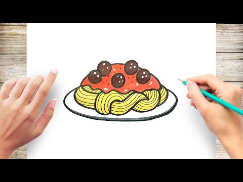 How to Draw Pasta Step by Step – I'm Youtuber – Follow my videos to ...