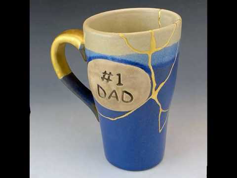 Broken Mug with Missing Handle Gold Kintsugi Repair - Short Version Lesson video