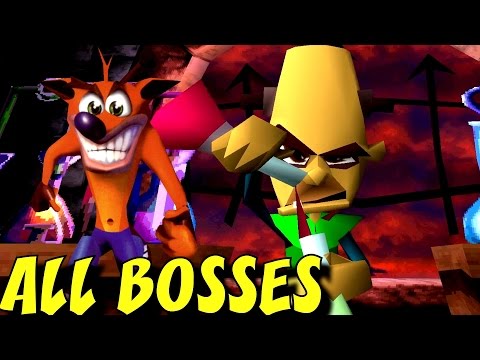 Crash Bandicoot - All Bosses (No Damage)