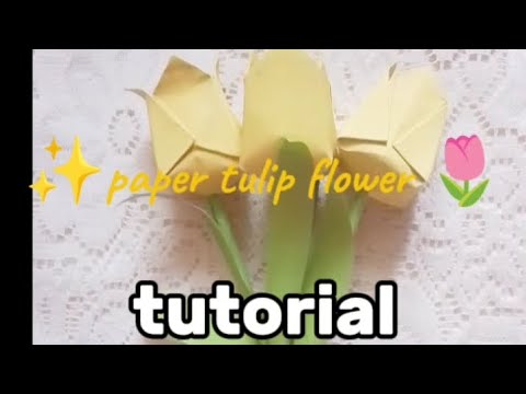 Paper tulip flower ✨🌷| Adiba art and craft.Paper craft/ paper flowers.