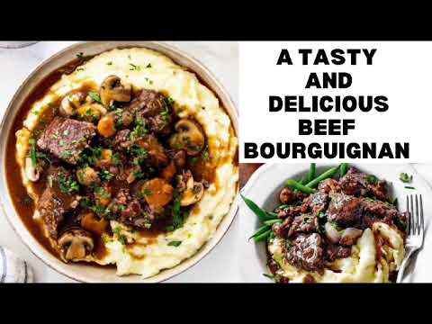 beef bourguignon new dish from France / most easy way to cook
