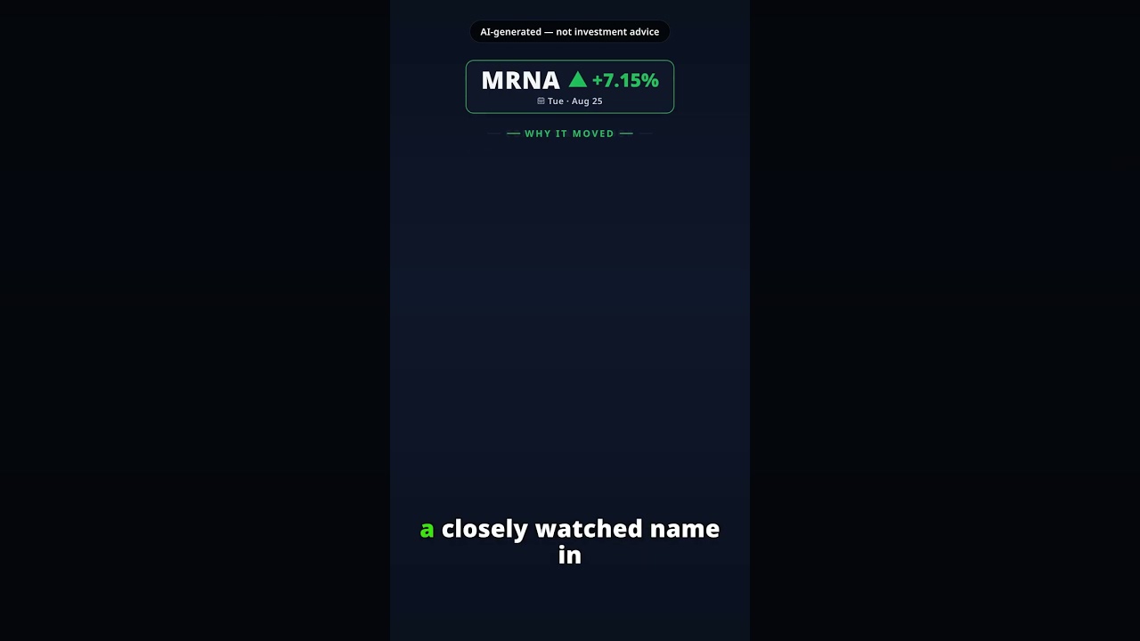 Why Is Moderna Stock Spiking Today? MRNA +7.15% (Aug 25)