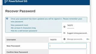 Reset Student PowerSchool Password