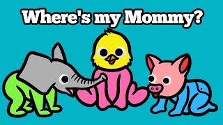 Baby Find Mom Animals for Kids | Learn How to Pronounce Baby Animal Names