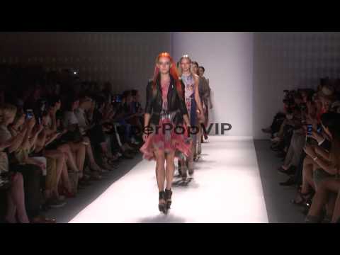 Models walk the runway at Nicole Miller - Runway - Spring...