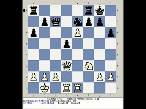 Tal, Mihail vs Scafarelli, Francesco | Italy Tour Chess 1957, Florence