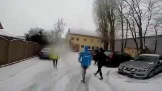 preview picture of video 'Joggen im Schnee um den Lippesee 24.01.2014 Lauftreff am Puls'