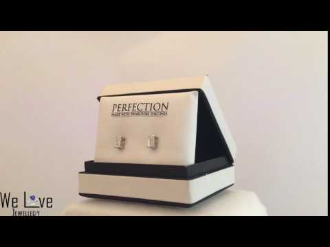 Perfection made with Swarovski Zirconia Single Stone Claw Set Emerald Stud Earrings 0.50ct E4047