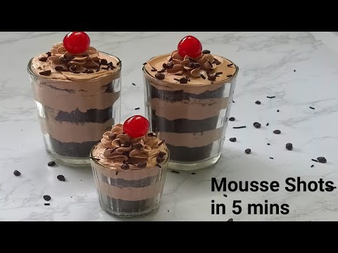 Chocolate Mousse Cake Shots in 5 mins ~Tejshree cake's