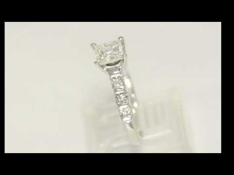1.65CTW  VS2 diamond engagement ring 18K white gold 1CT princess sz 6 - 29236