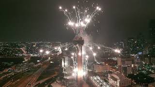 Dallas New Years Eve Fireworks, Shot From Reunion Tower, Filmed With A DJIMavic3! #djimavic3 #dallas