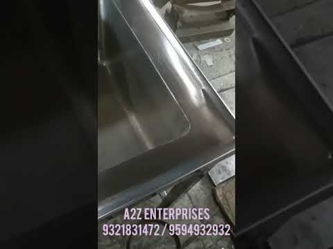 Stainless steel three sink unit, size: 60x24x34 inch