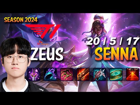 T1 Zeus SENNA vs NAUTILUS Support - Patch 14.3 KR Ranked | lolrec