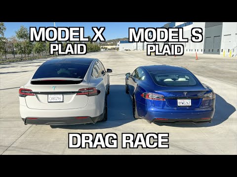 Tesla Model S Plaid VS Model X Plaid: DRAG RACE