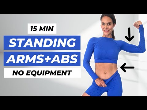 15 min STANDING ARMS AND ABS WORKOUT No Equipment