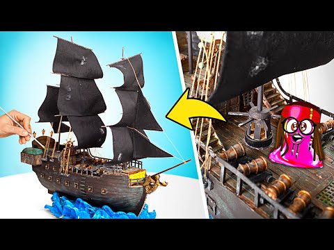 Let's Make Captain Jack Sparrow's Black Pearl Ship From Cardboard!