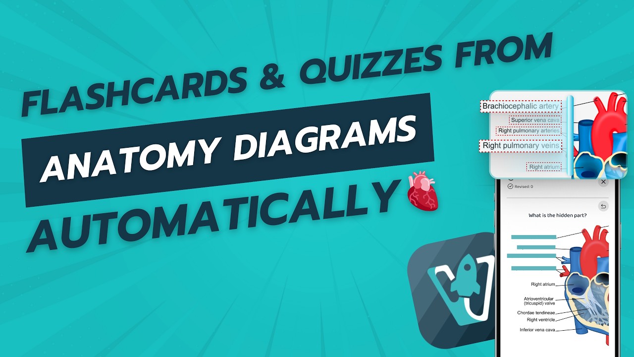 Flashcards and Quizzes from Anatomy Diagrams in seconds with automatic AI Image Occlusion🫀🚀